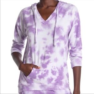 Theo And Spence Purple Tie Dye Hoodie Size Small